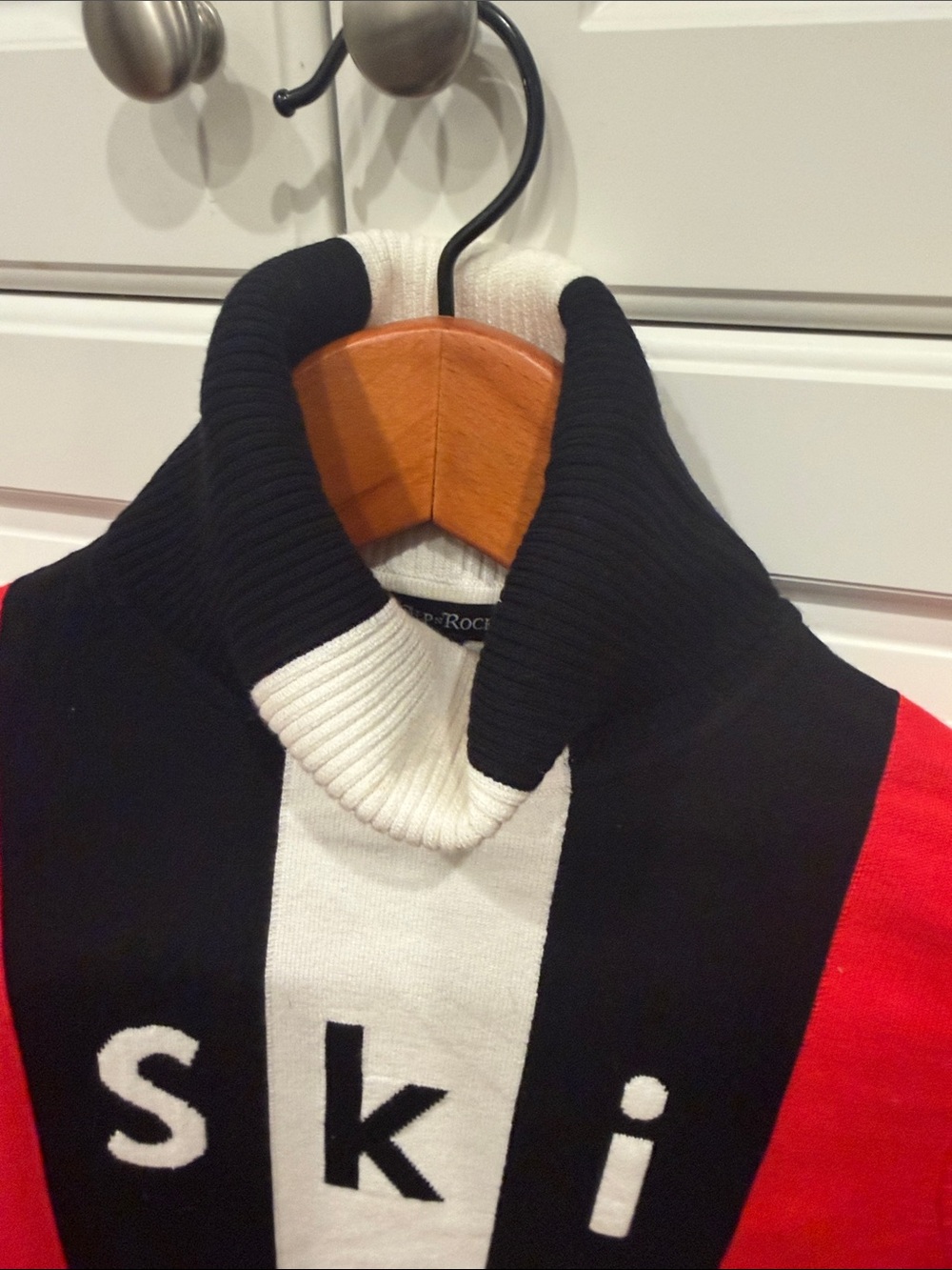 Alp N Rock Red Black White Ski Turtleneck Sweater - Picture 4 of 5